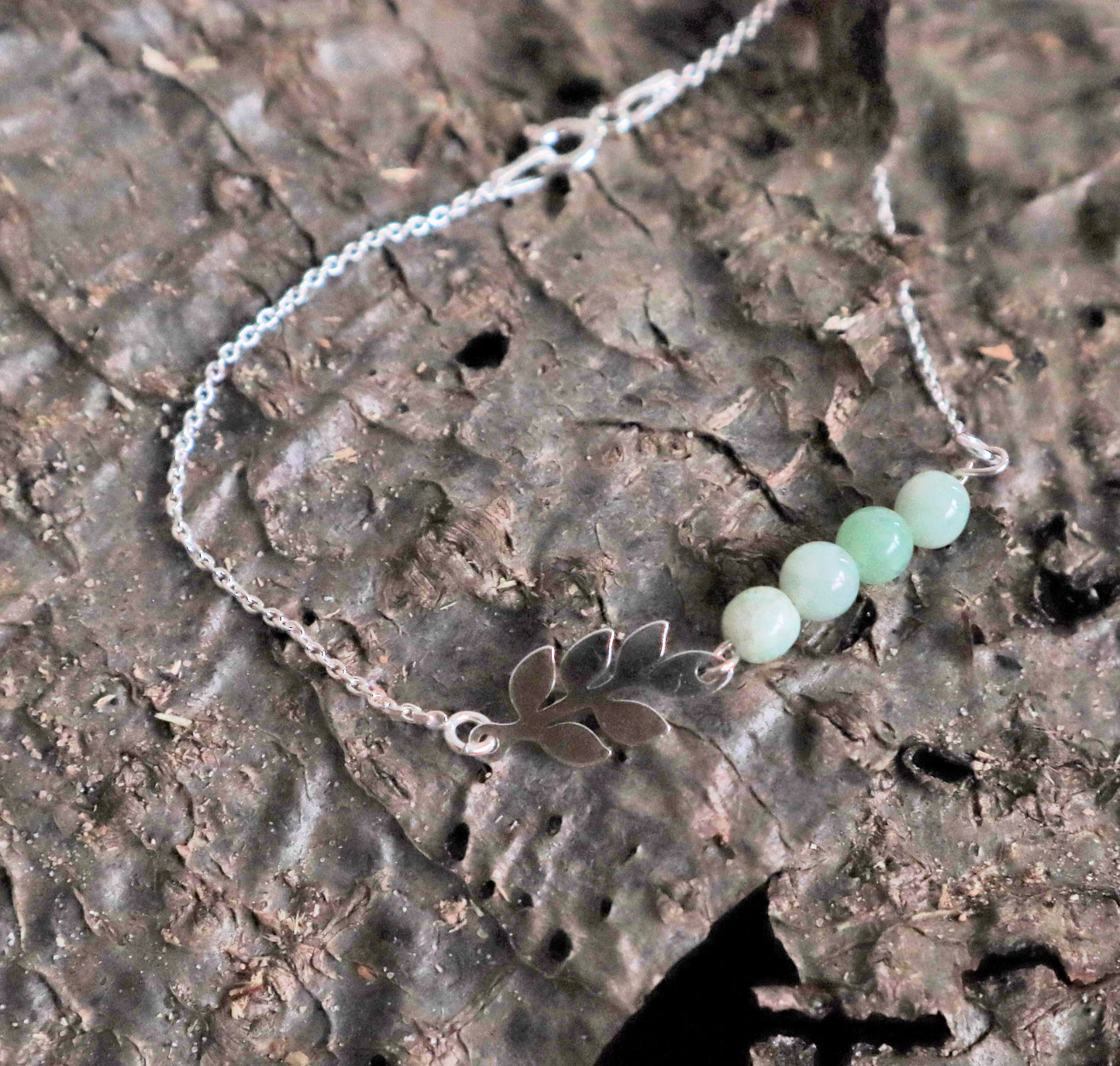 Armband met bedel zilver en jade