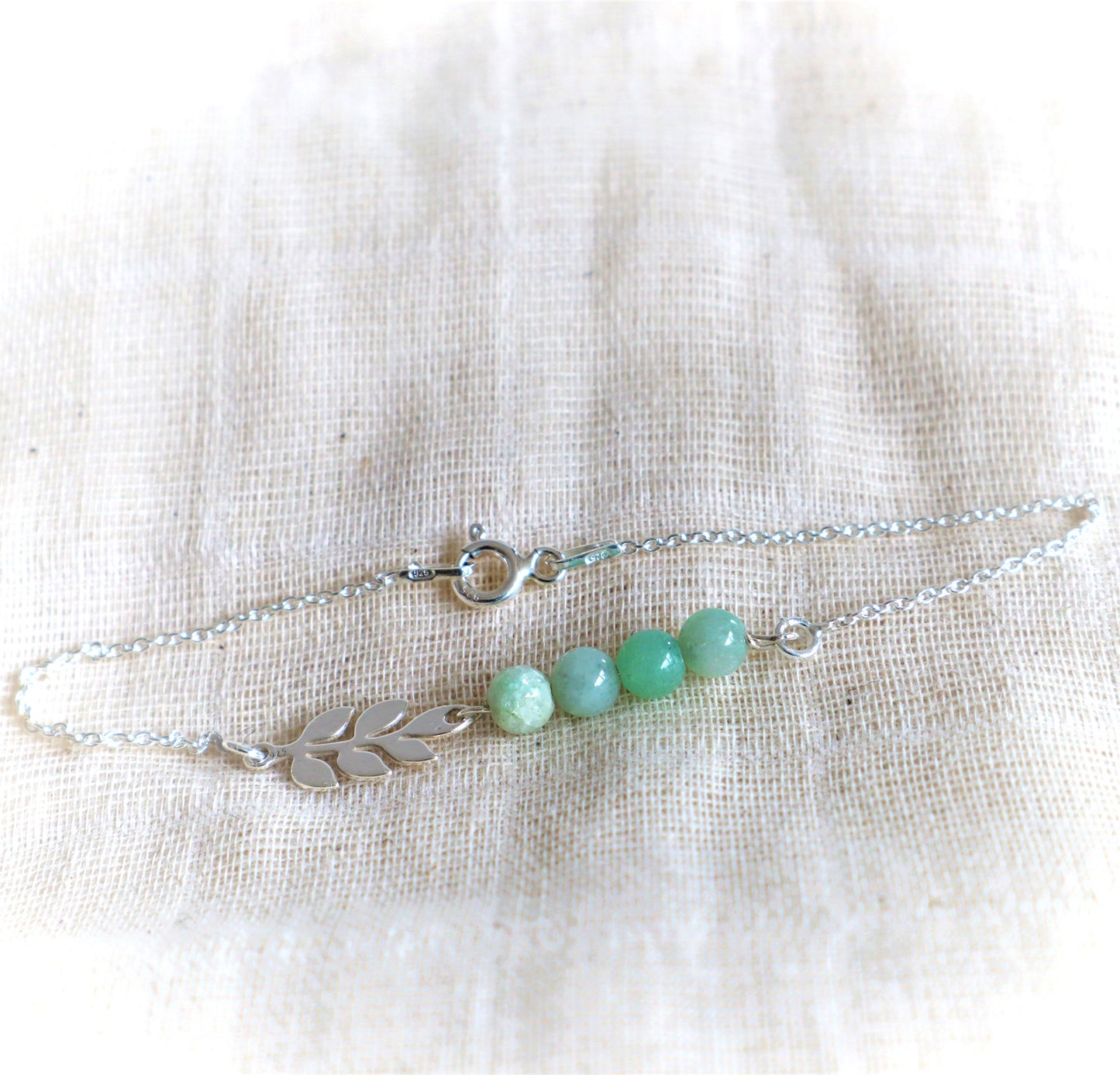 Armband met bedel zilver en jade