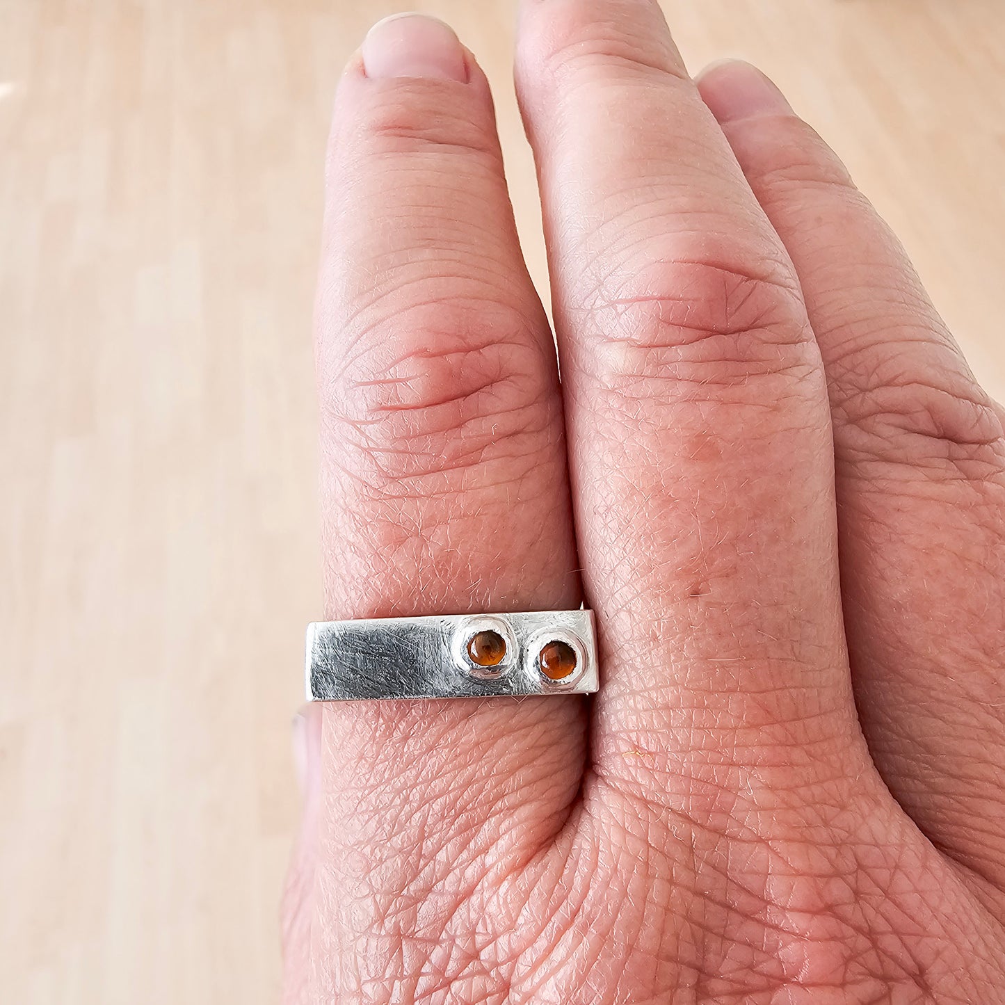 Ring met citrien zilver