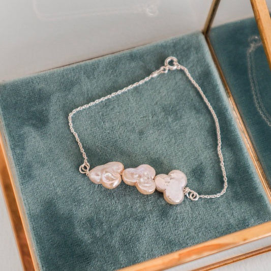 Armband met zoetwaterparels zilver